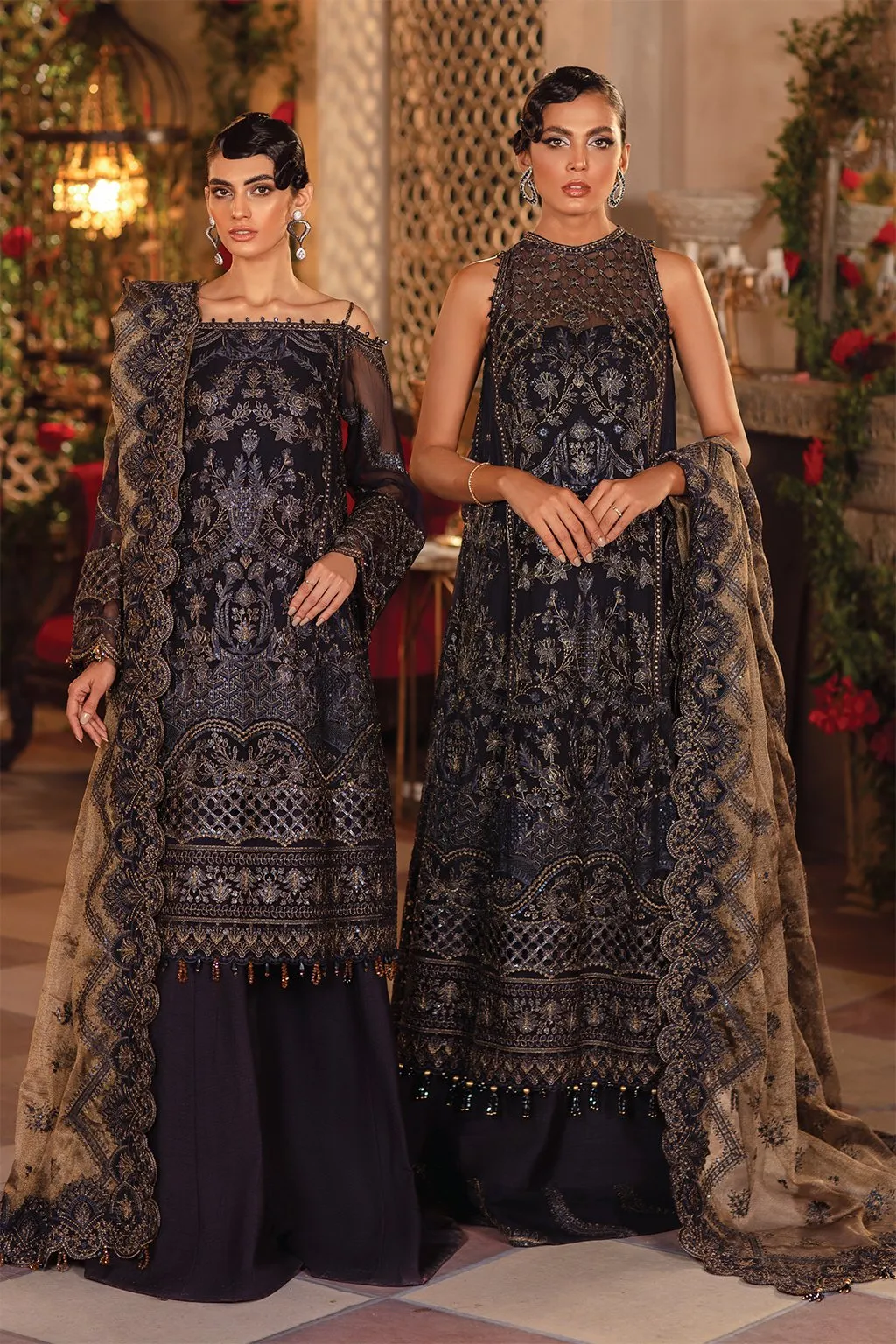 IMC-05 BLUE BLOOD- 3PC |  Iznik Meraki Luxury Chiffon Collection 2021 | Unstitched Embroidered Luxury Chiffon Suits