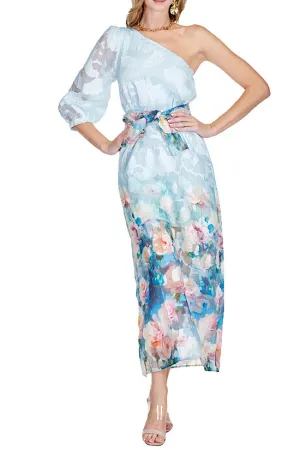 JADE One Shoulder Dress in Painted Garden