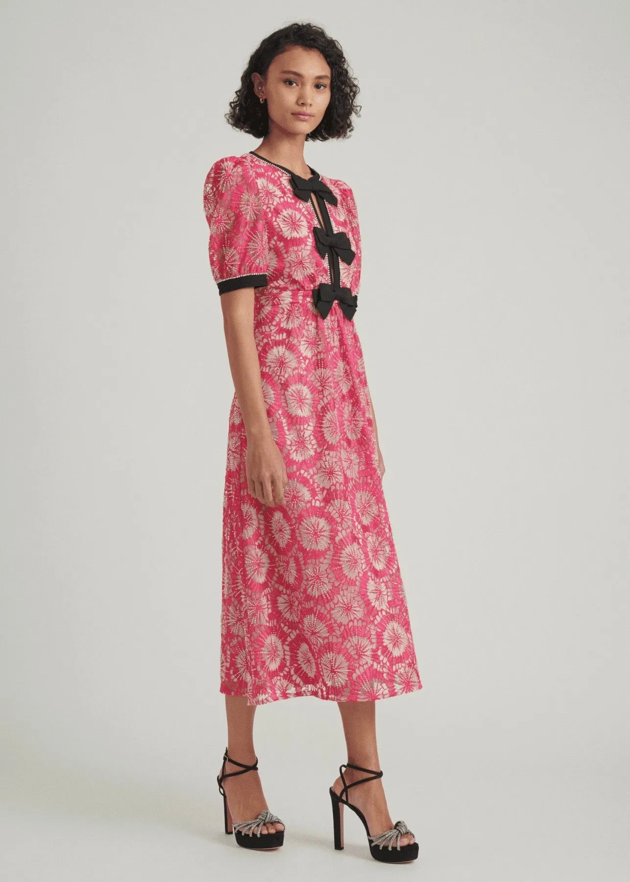 Jamie C Dress (Fuchsia Beige/Black)
