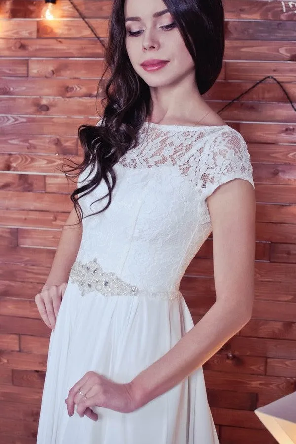 Lace Bodice Chiffon Bridal Dresses for 2021 Summer