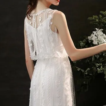 Lace Satin 2 Piece Wedding Dress