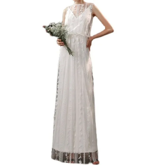 Lace Satin 2 Piece Wedding Dress