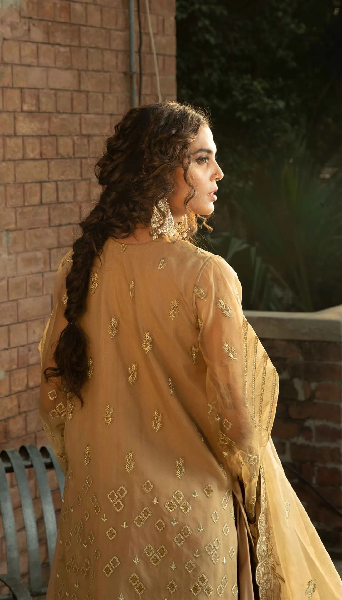 Latest Golden Gharara with Kameez by Designer #PF311