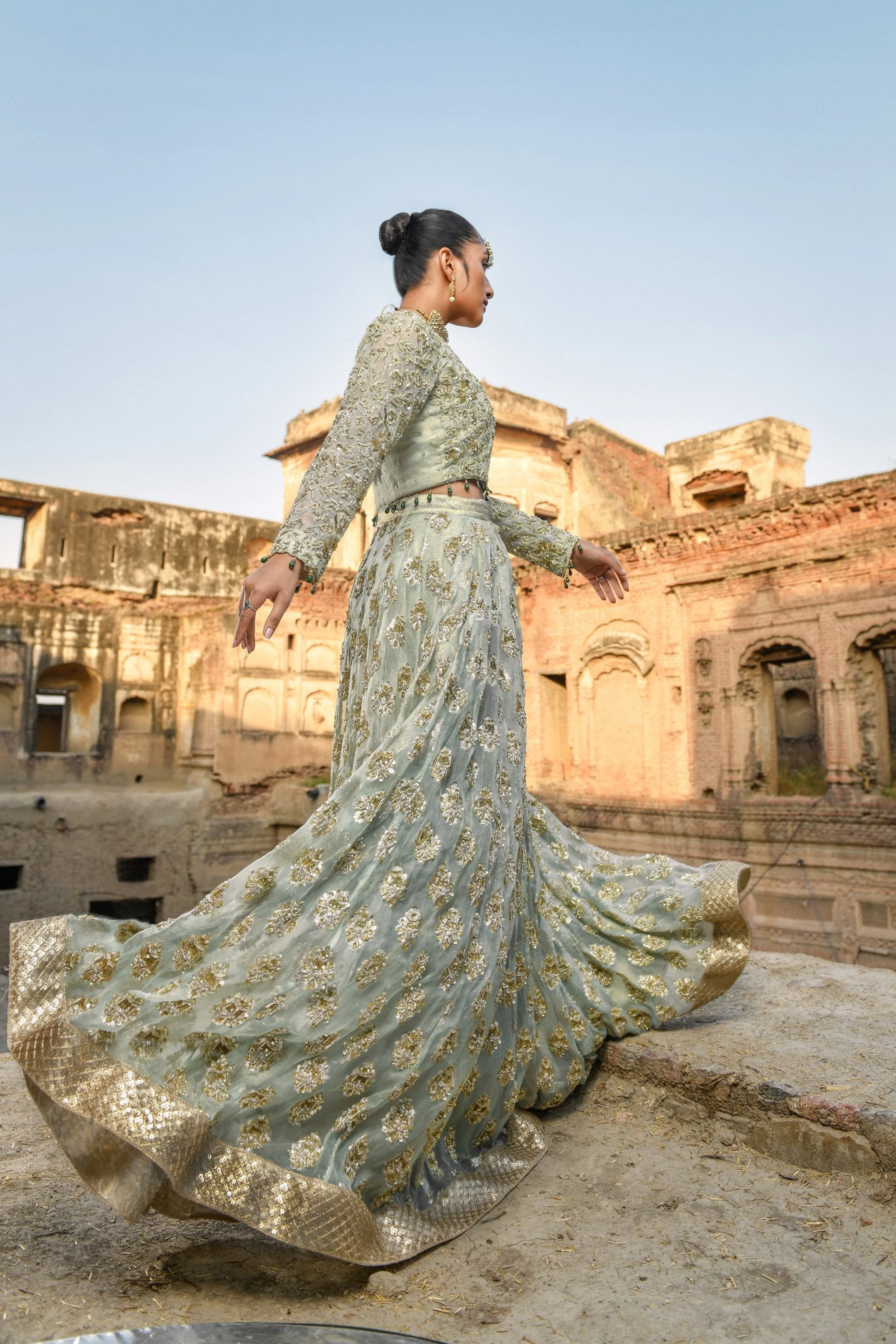 Lengha Choli Dupatta Traditional Bridal Dress #BS714