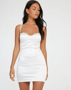 LESTY DRESS WHITE 2 WITH WHITE LACE