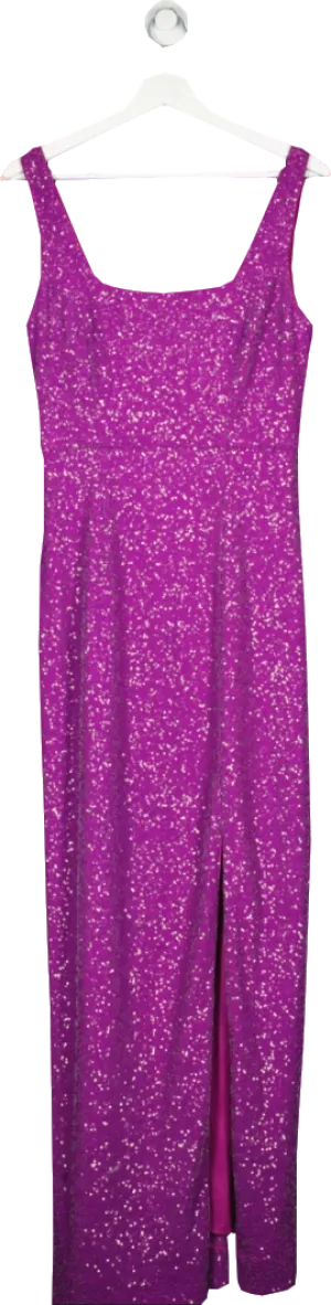 LK Bennett Purple Sequin Maxi Dress UK 10