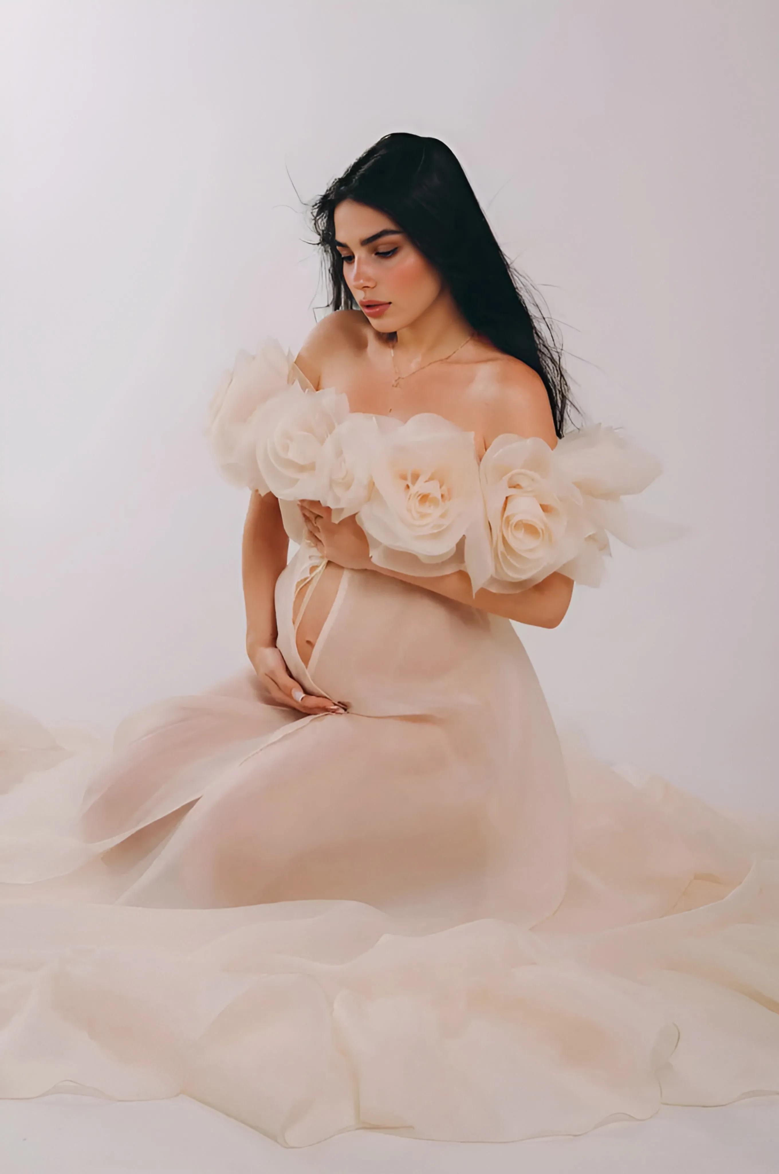 Maternity Dress for Photo Shoot Maternity Gown Organza Pregnancy Dress foir Baby Shower