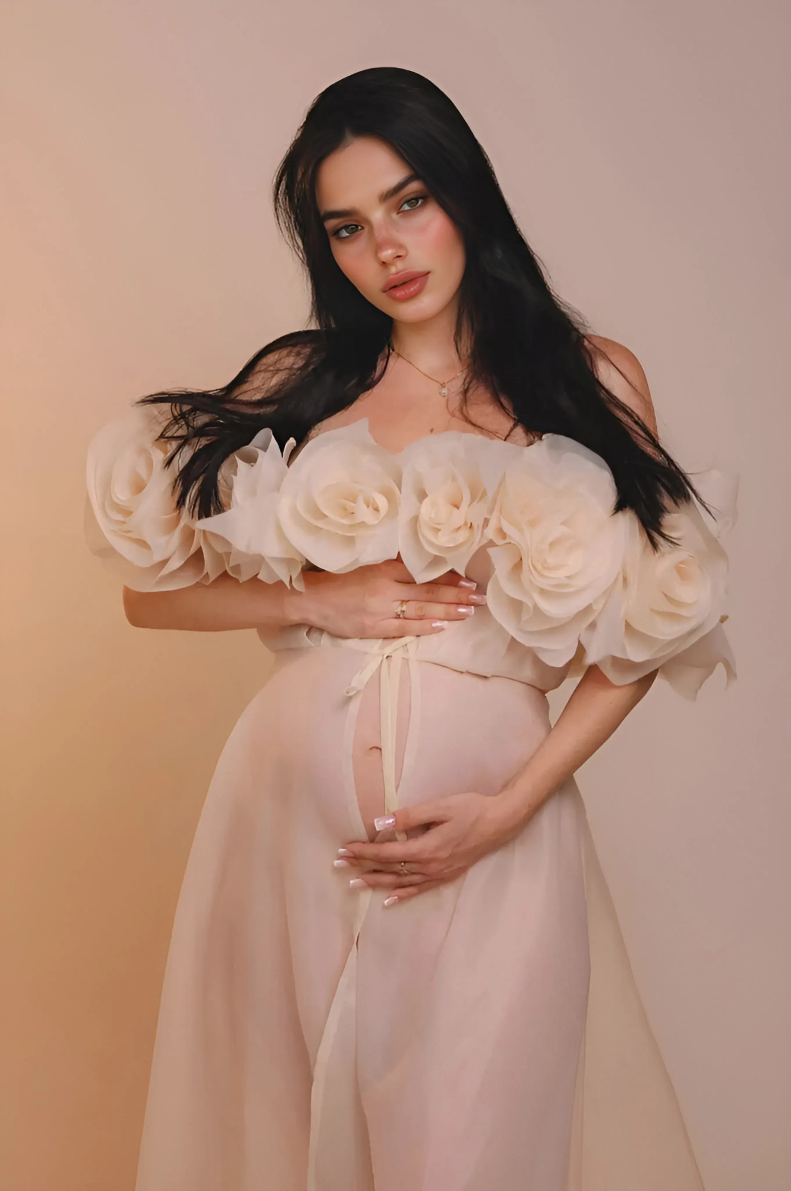 Maternity Dress for Photo Shoot Maternity Gown Organza Pregnancy Dress foir Baby Shower
