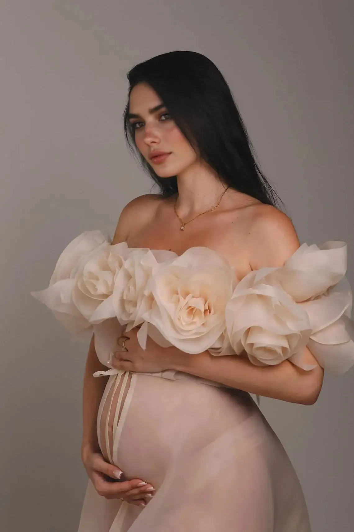 Maternity Dress for Photo Shoot Maternity Gown Organza Pregnancy Dress foir Baby Shower