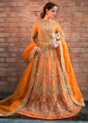 Mehndi Bridal Lehnga Choli in Orange Color #Y6236