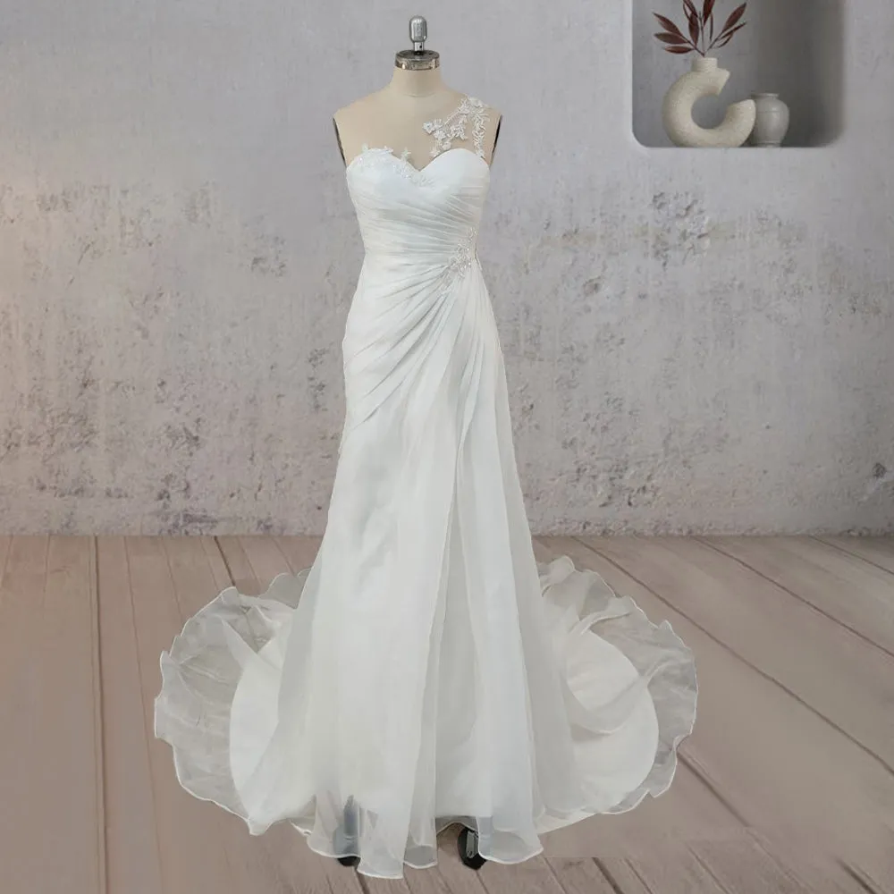 Mermaid Pearled Enchantment Lace Appliqued Wedding Dresses