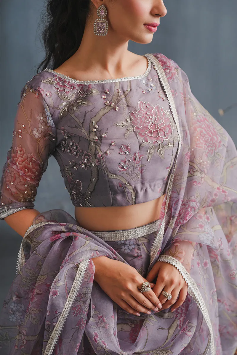 MUSHQ | LUXURY PRET PRINTED ORGANZA'23 | LAVENDER SOLACE