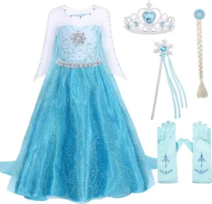 New AmzBarley Ice Princess Elsa Dress for Dress up with Accessories, Sz 3-4 Years!