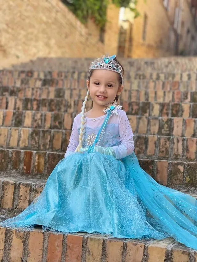 New AmzBarley Ice Princess Elsa Dress for Dress up with Accessories, Sz 3-4 Years!