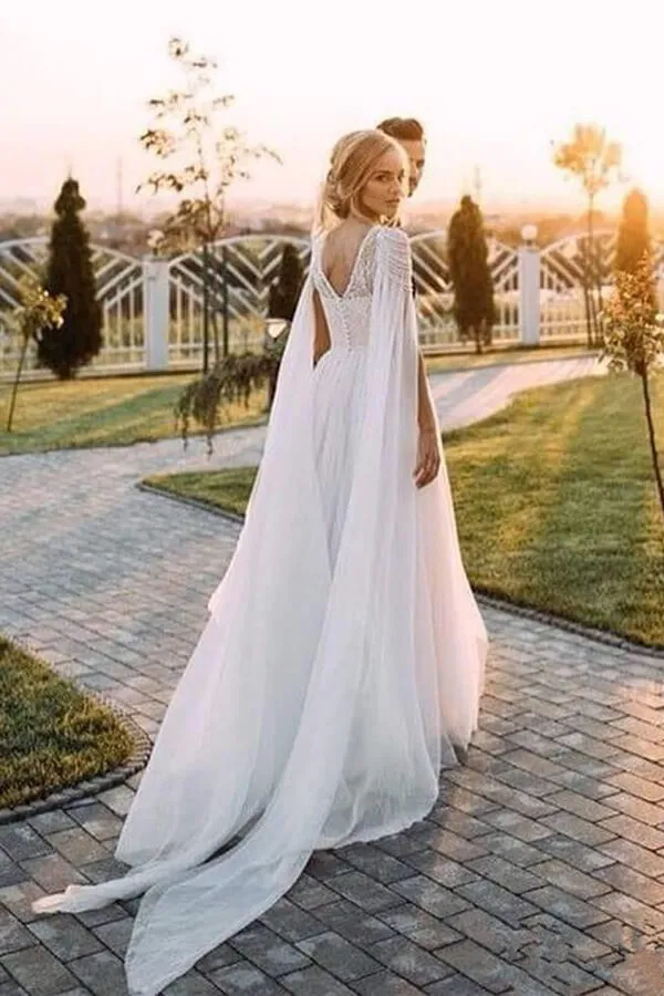 New Arrival Lace Beaded Cap Sleeves Wedding Dresses, Bridal Gown, MW596