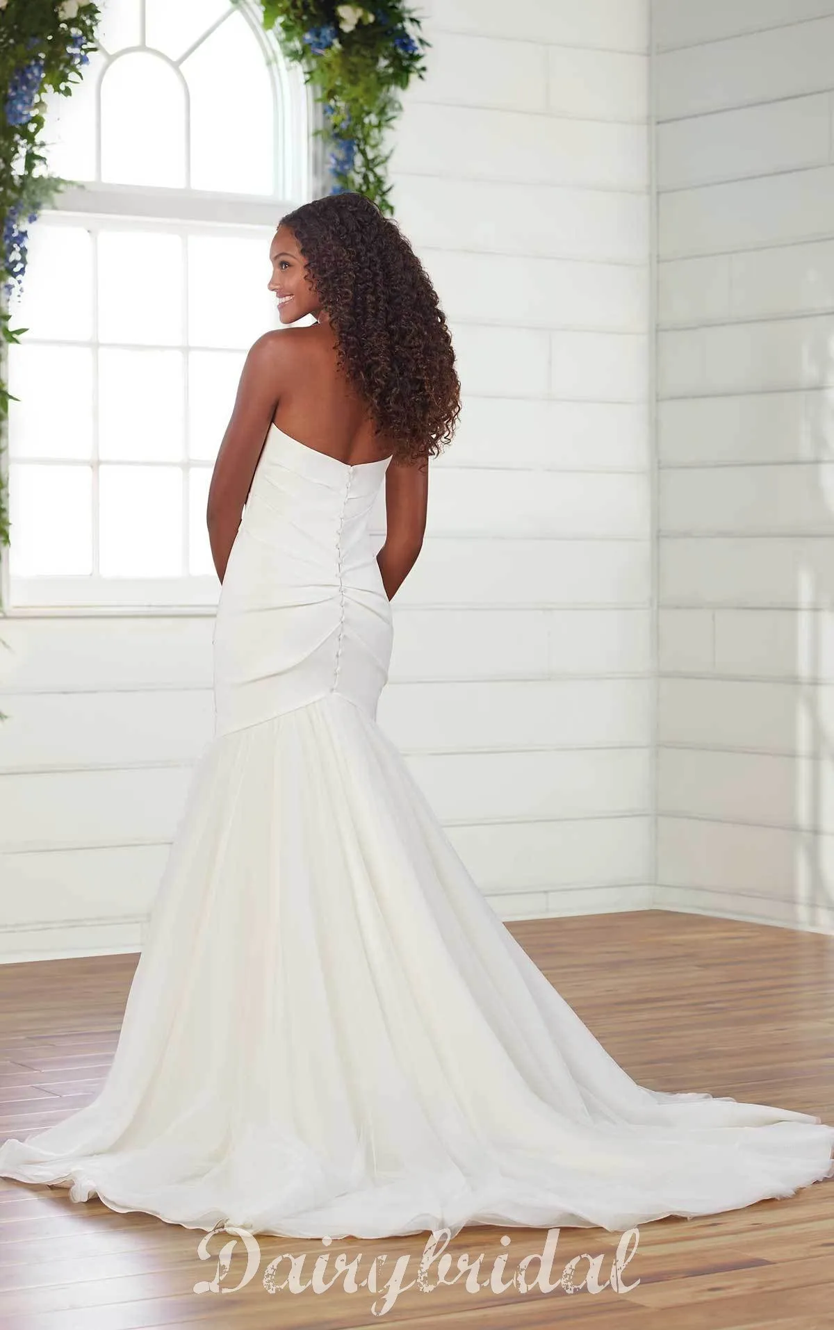 Newest Sweetheart Mermaid Tulle Backless Wedding Dresses, FC4648