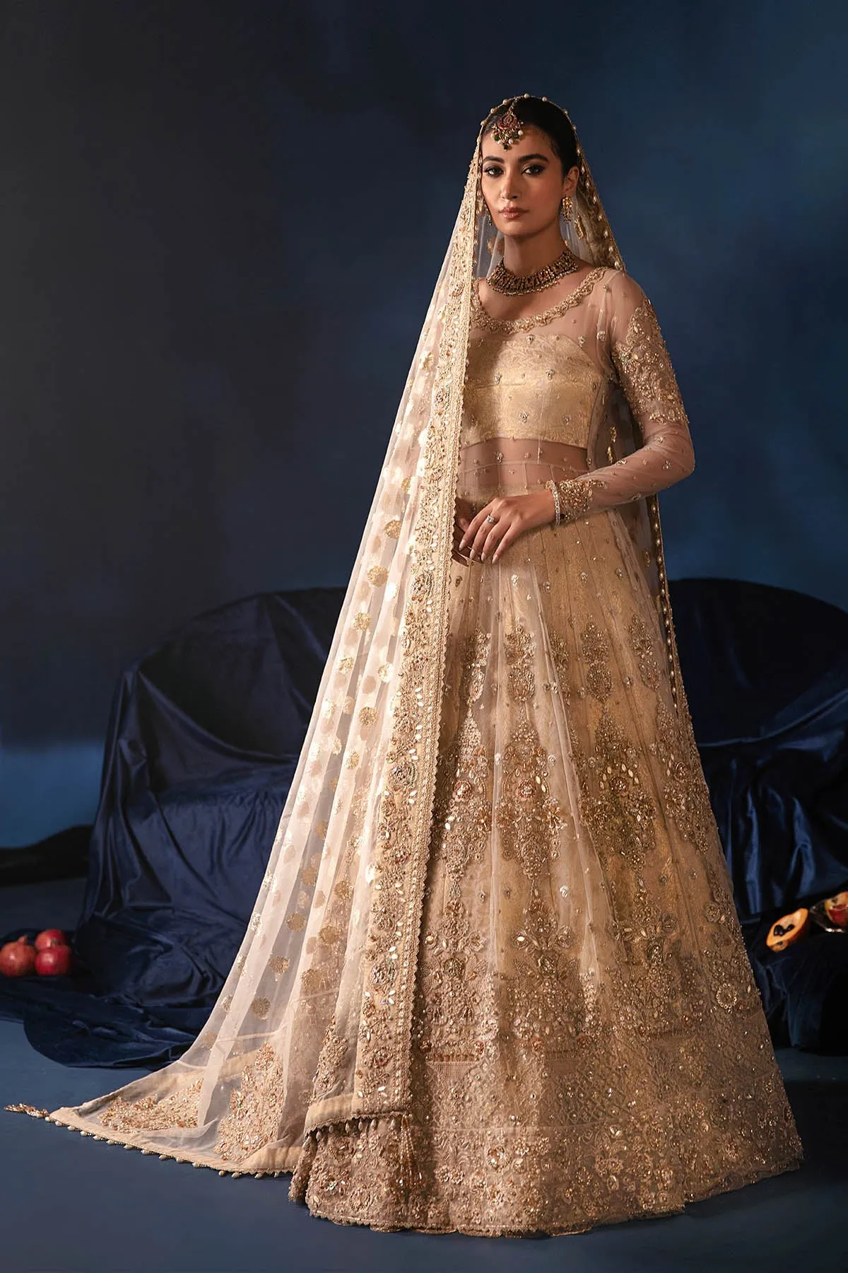 Nikkah Dress in Bridal Lehenga and Pishwas Frock Style