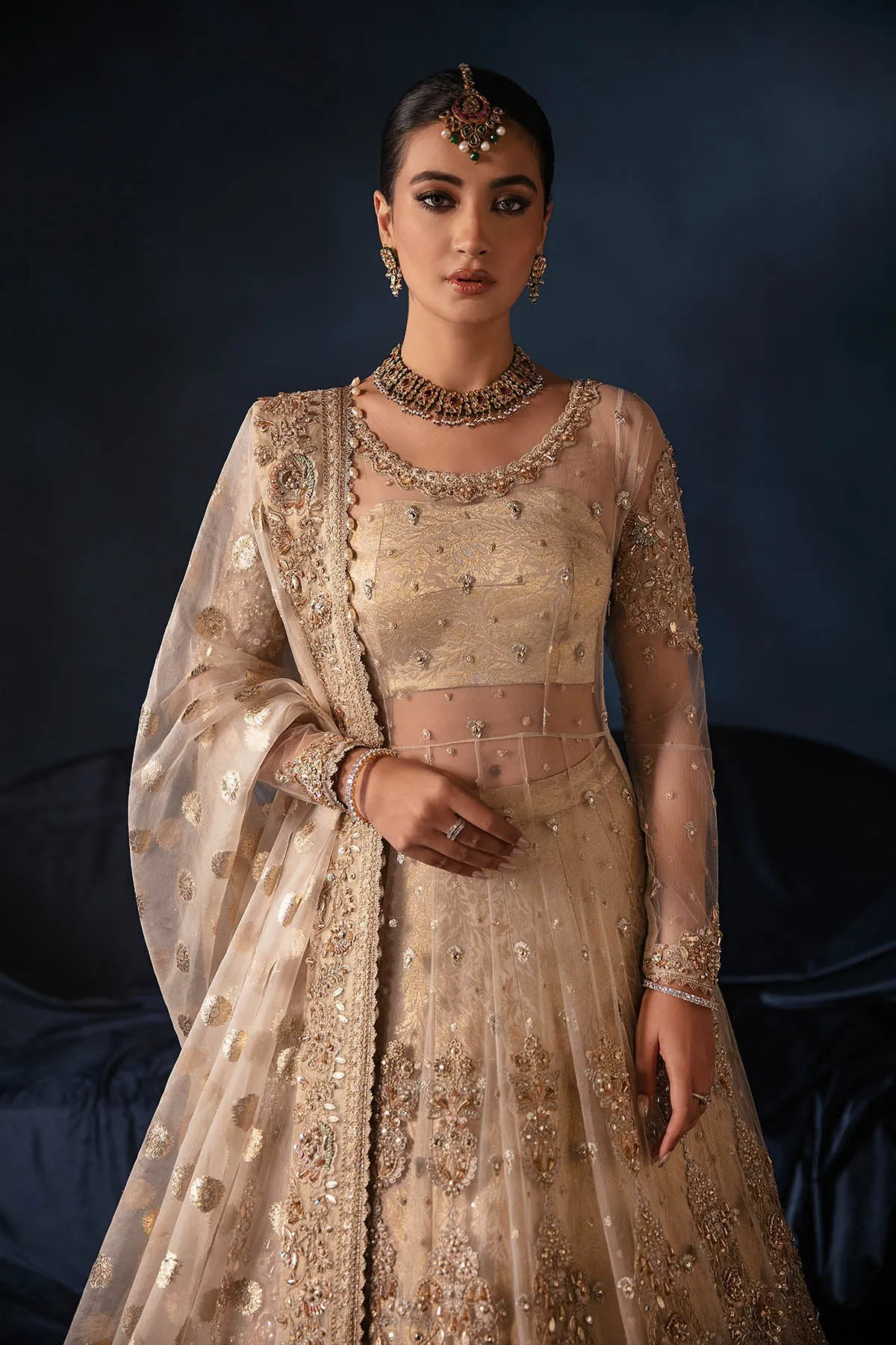 Nikkah Dress in Bridal Lehenga and Pishwas Frock Style