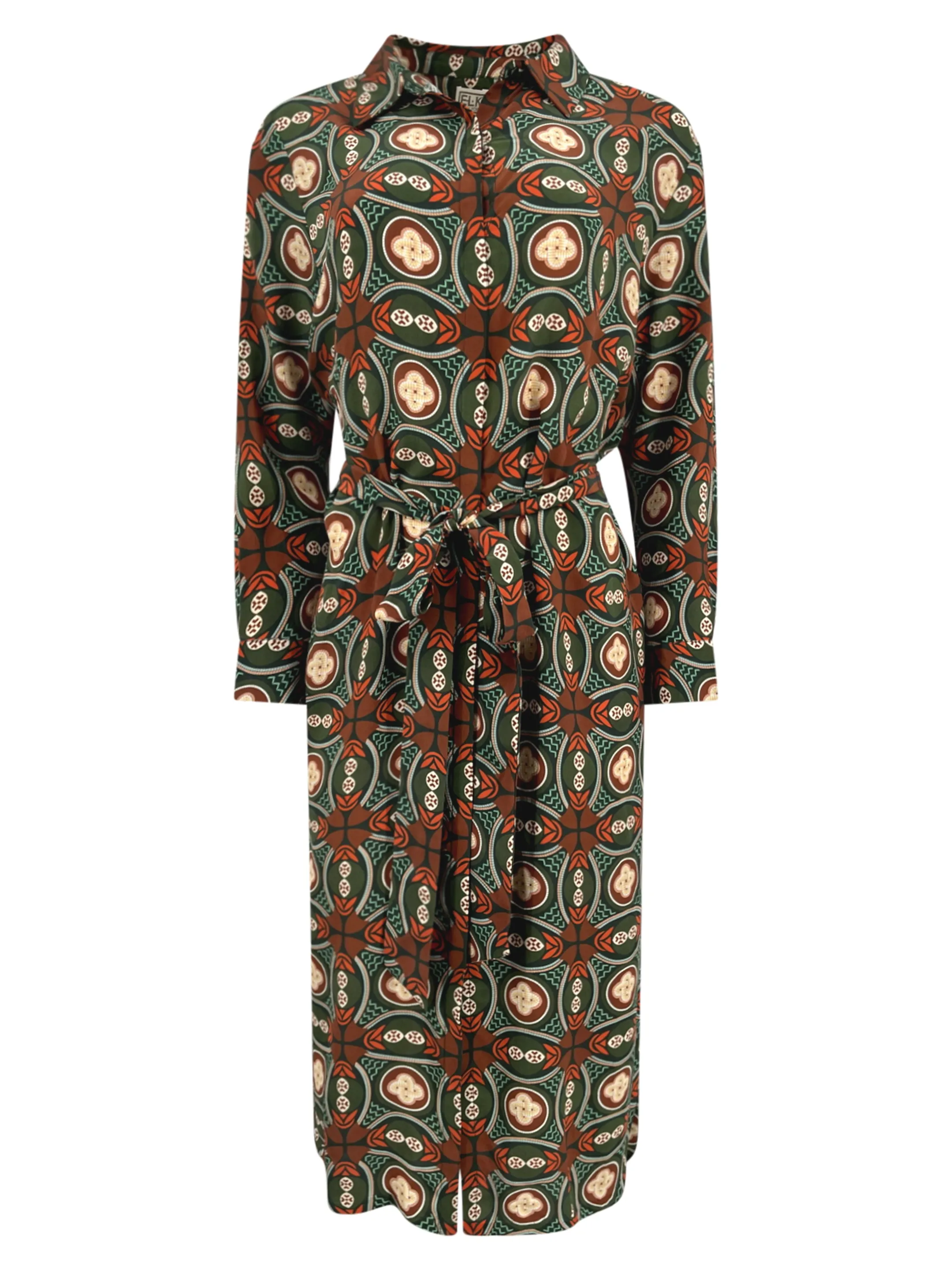 NORAH MOSAIC SILK SHIRTDRESS