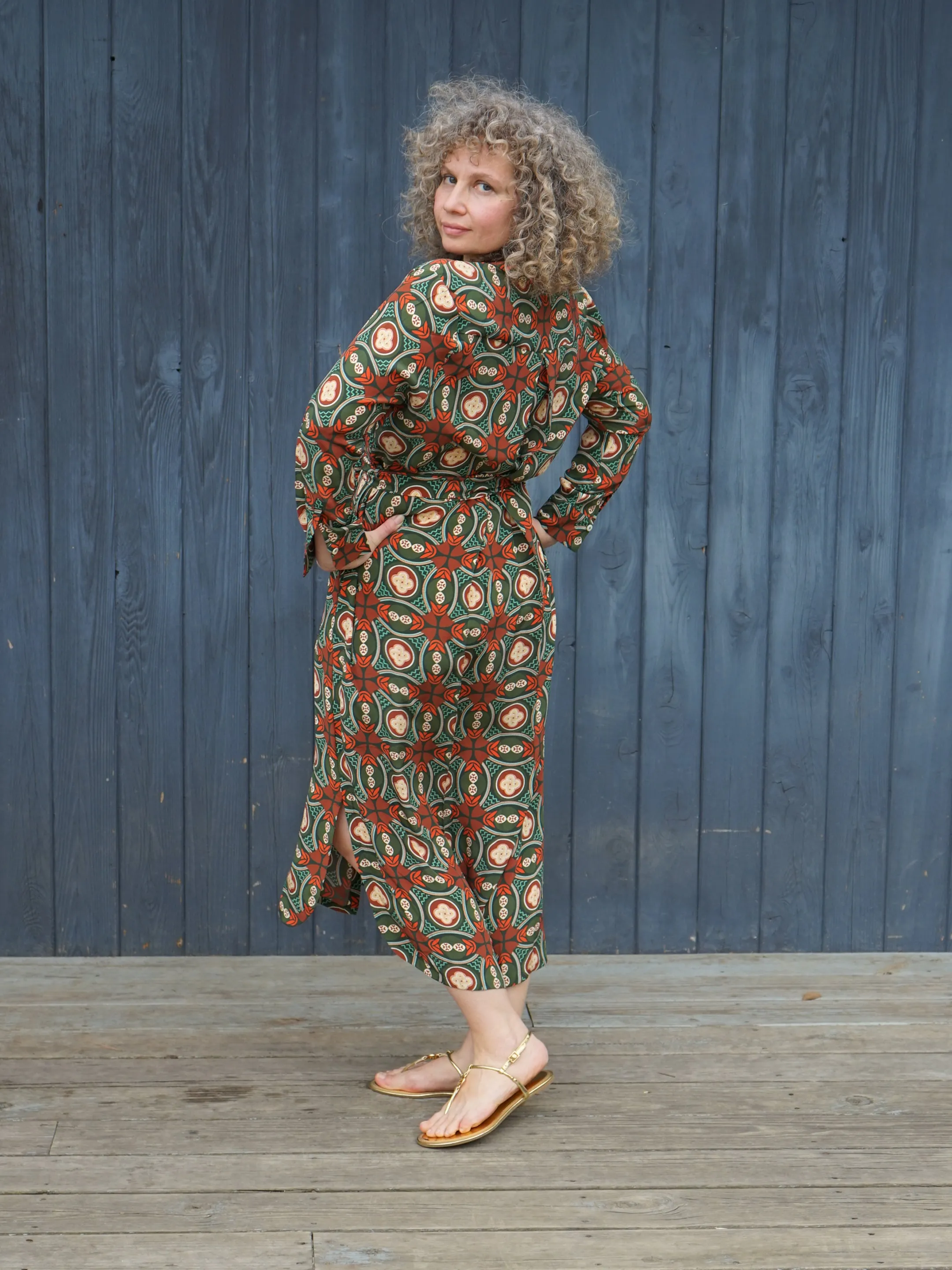 NORAH MOSAIC SILK SHIRTDRESS