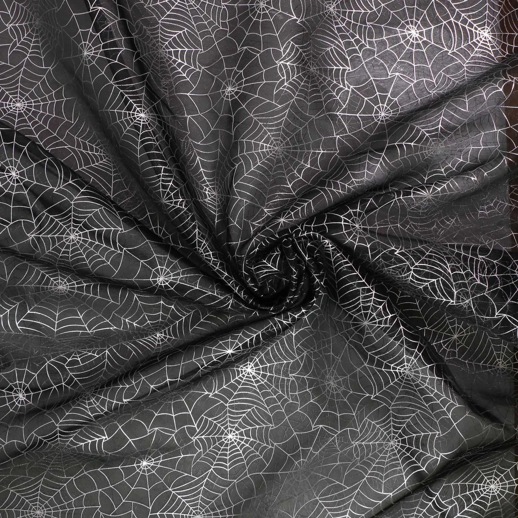 Organza Fabric - Black, silver