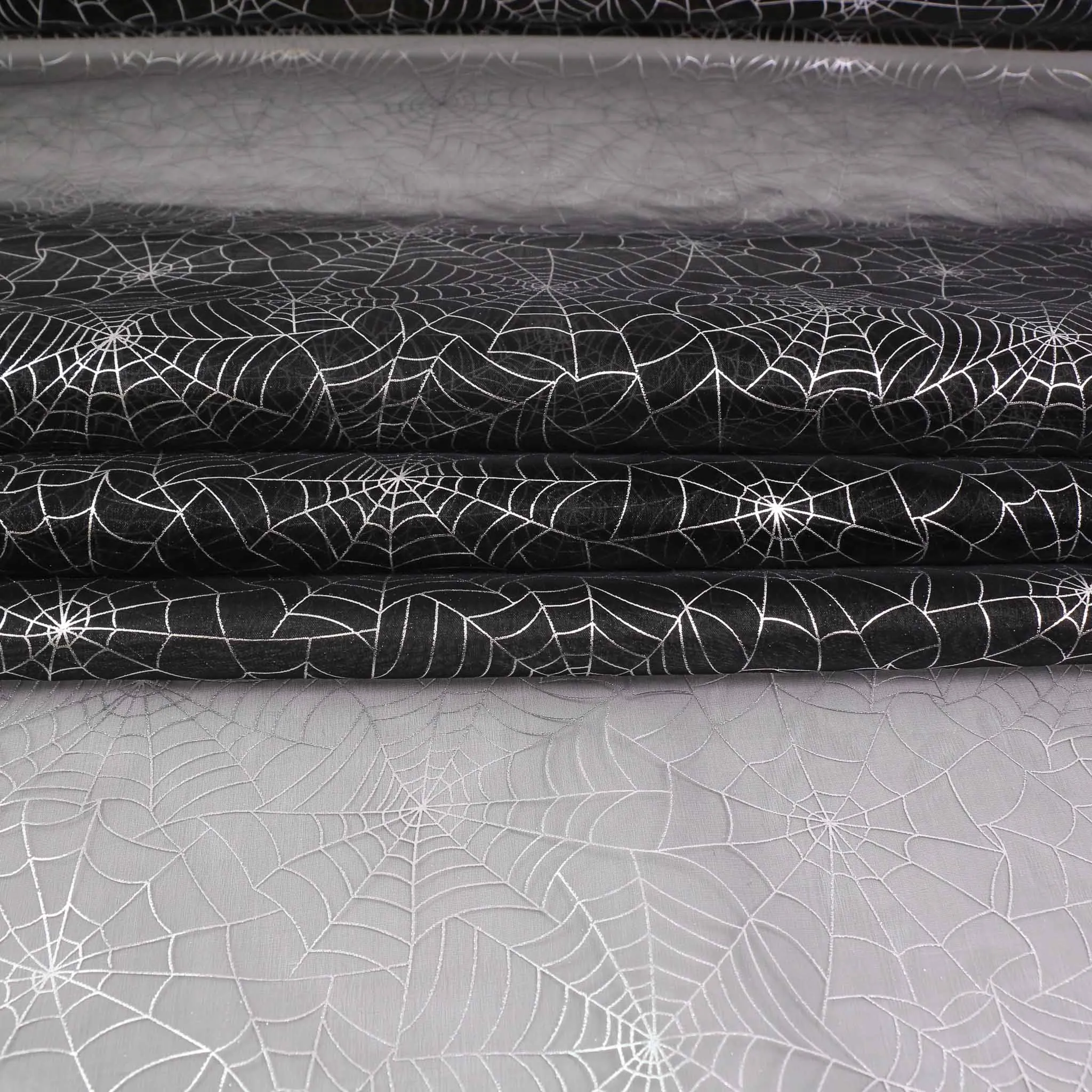 Organza Fabric - Black, silver