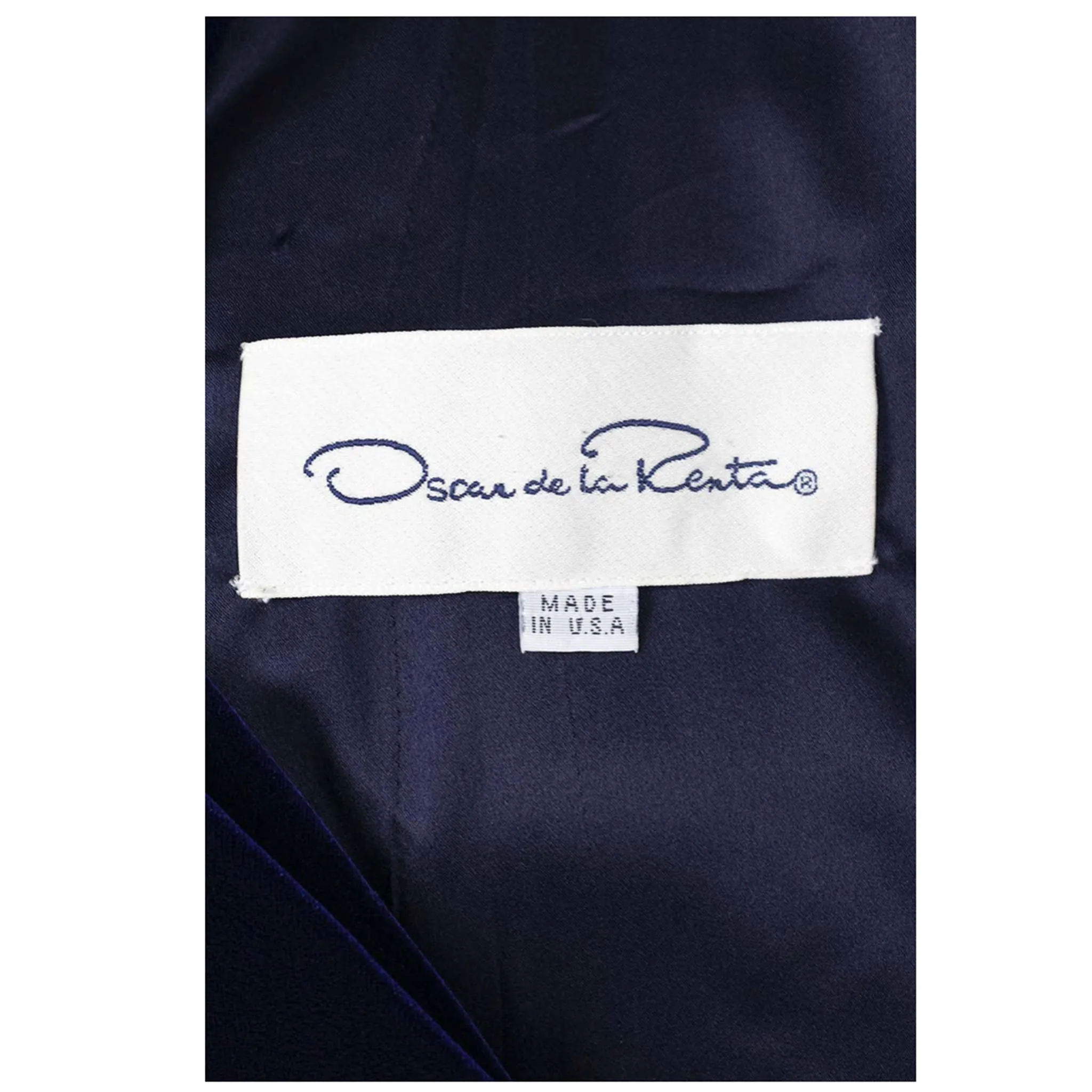 OSCAR DE LA RENTA 1990s Blue Velvet Gown, Embellished Sleeves