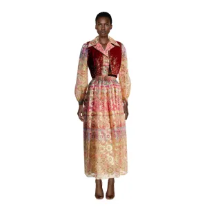 OSCAR DELA RENTA Vintage 1969 Multicolor Gold Metallic Gown | Size S-M