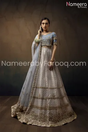 Pakistani Blue Lehenga Choli for Bride 2021 #BR12