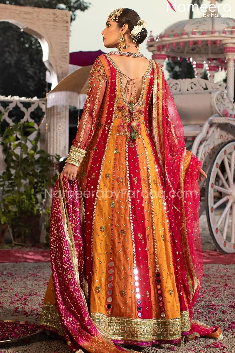 Pakistani Bridal Angrakha Style Frock Online #BS137