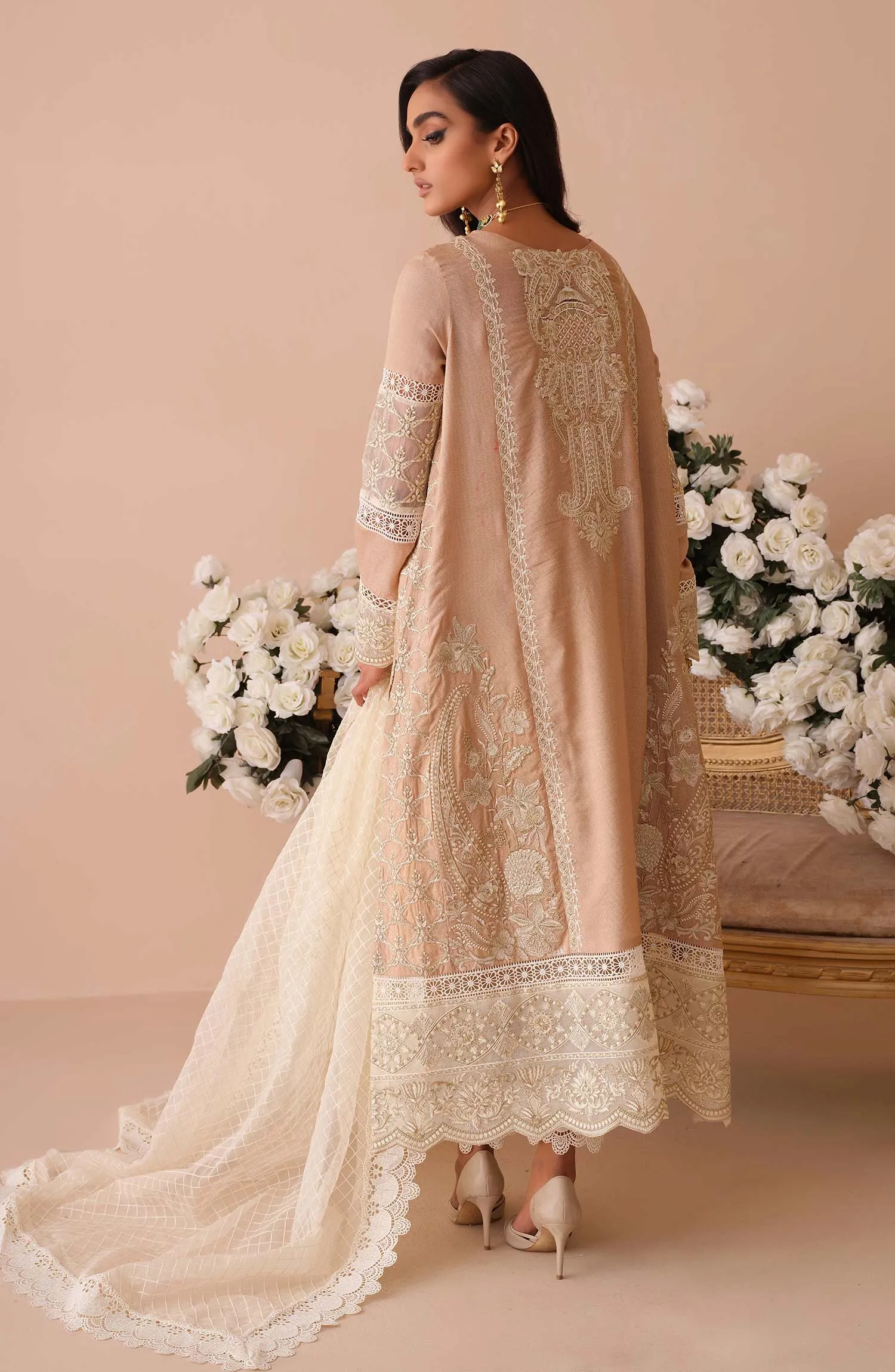 Pakistani Embroidered Kameez Trouser and Dupatta Dress