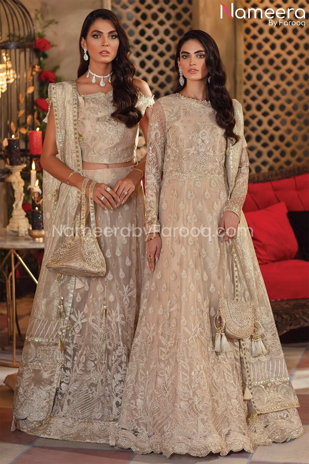 Pakistani Lehenga Choli In White Color 2021 #PF195