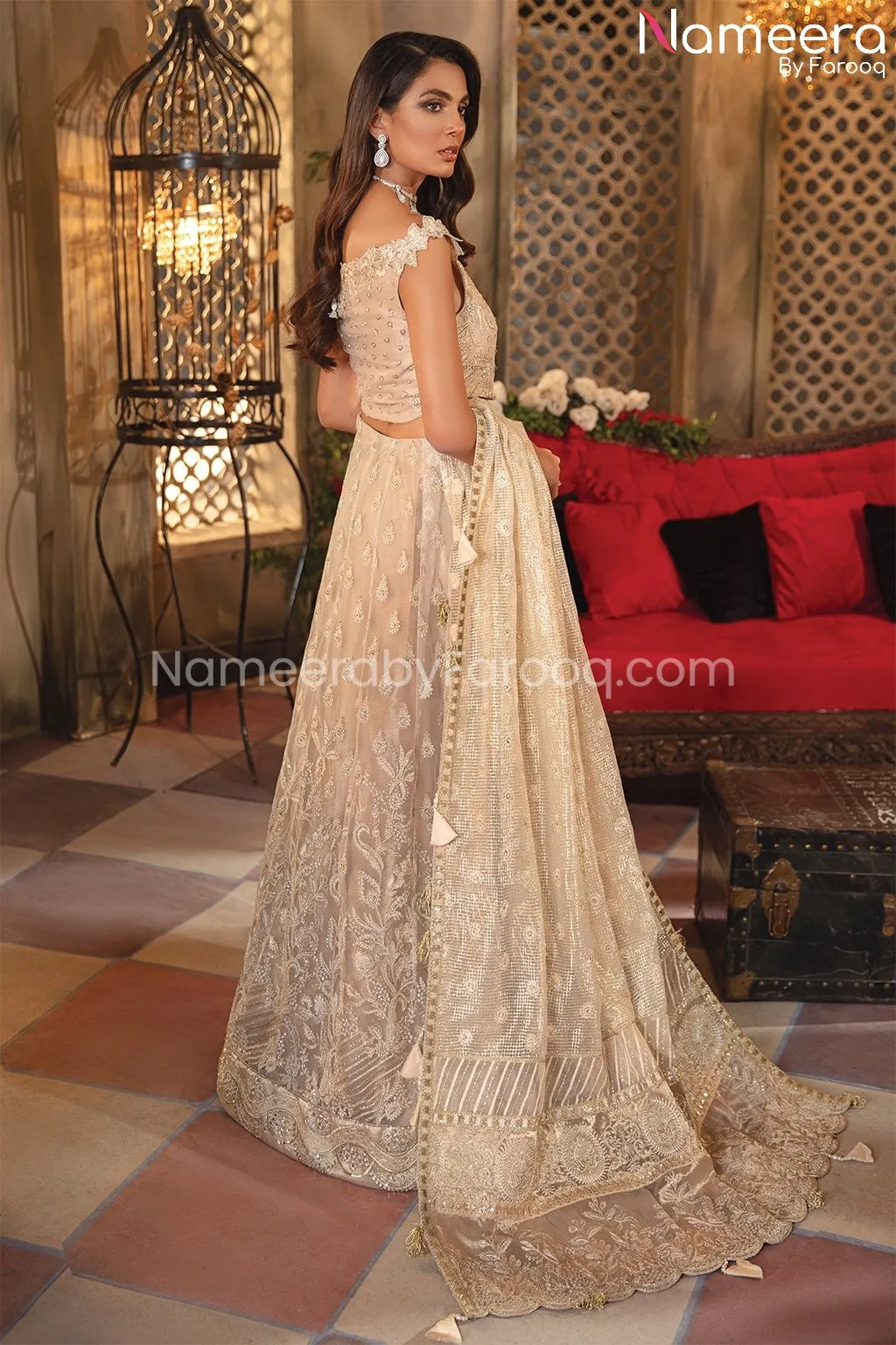 Pakistani Lehenga Choli In White Color 2021 #PF195