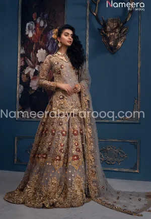 Pakistani Lehenga Kurti for Wedding in Gray Color #BB112
