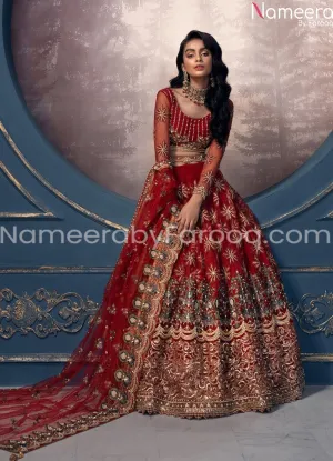 Pakistani Red Bridal Lehenga Choli for Wedding #BB113