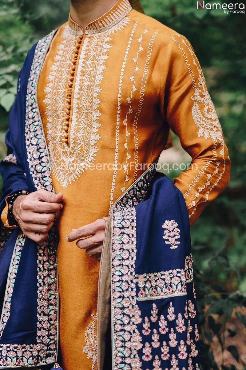 Pakistani Salwar Kameez Men's Sherwani Attire #GN52