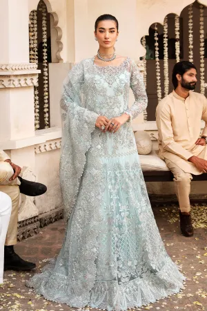 Pakistani Wedding Dress in Blue Gown and Dupatta Style