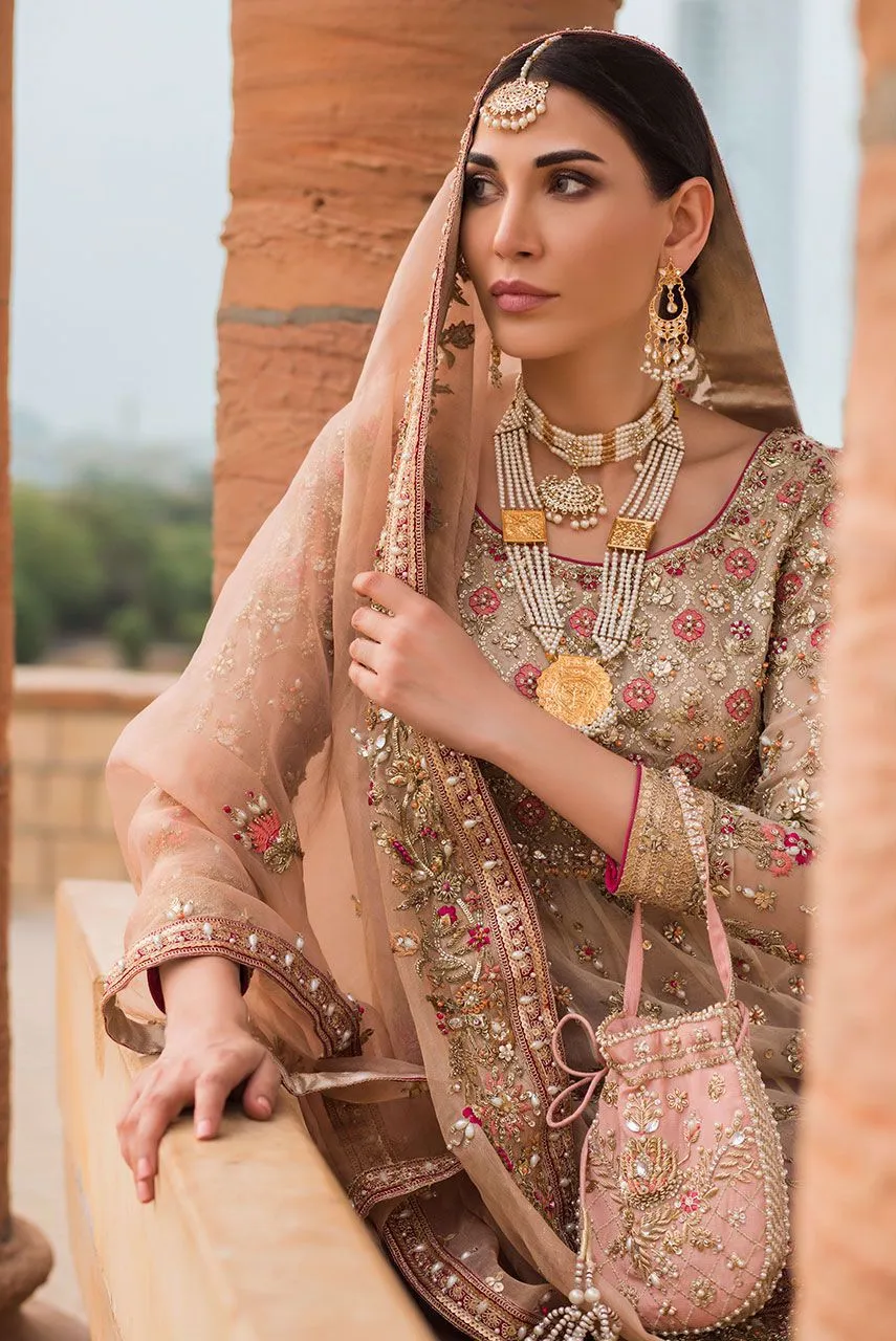 Pakistani Wedding Dress in Embroidered Pishwas Style