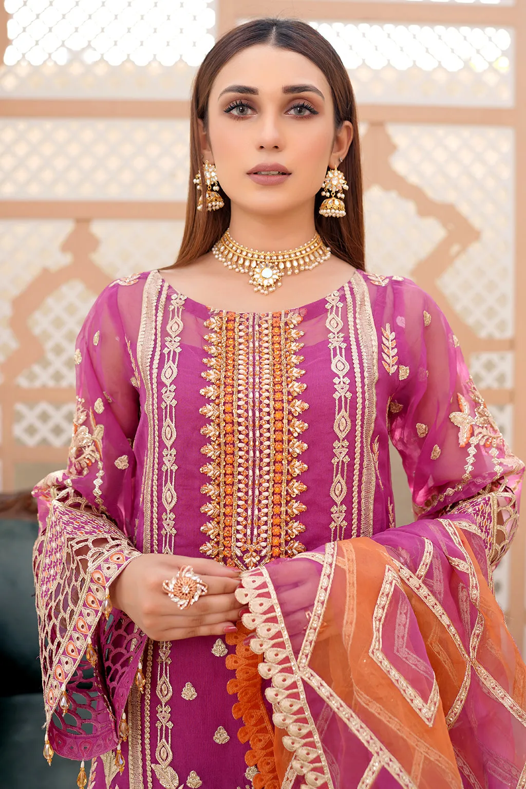 Pink Heavily Embroidered Pakistani Salwar Kameez Party Dress