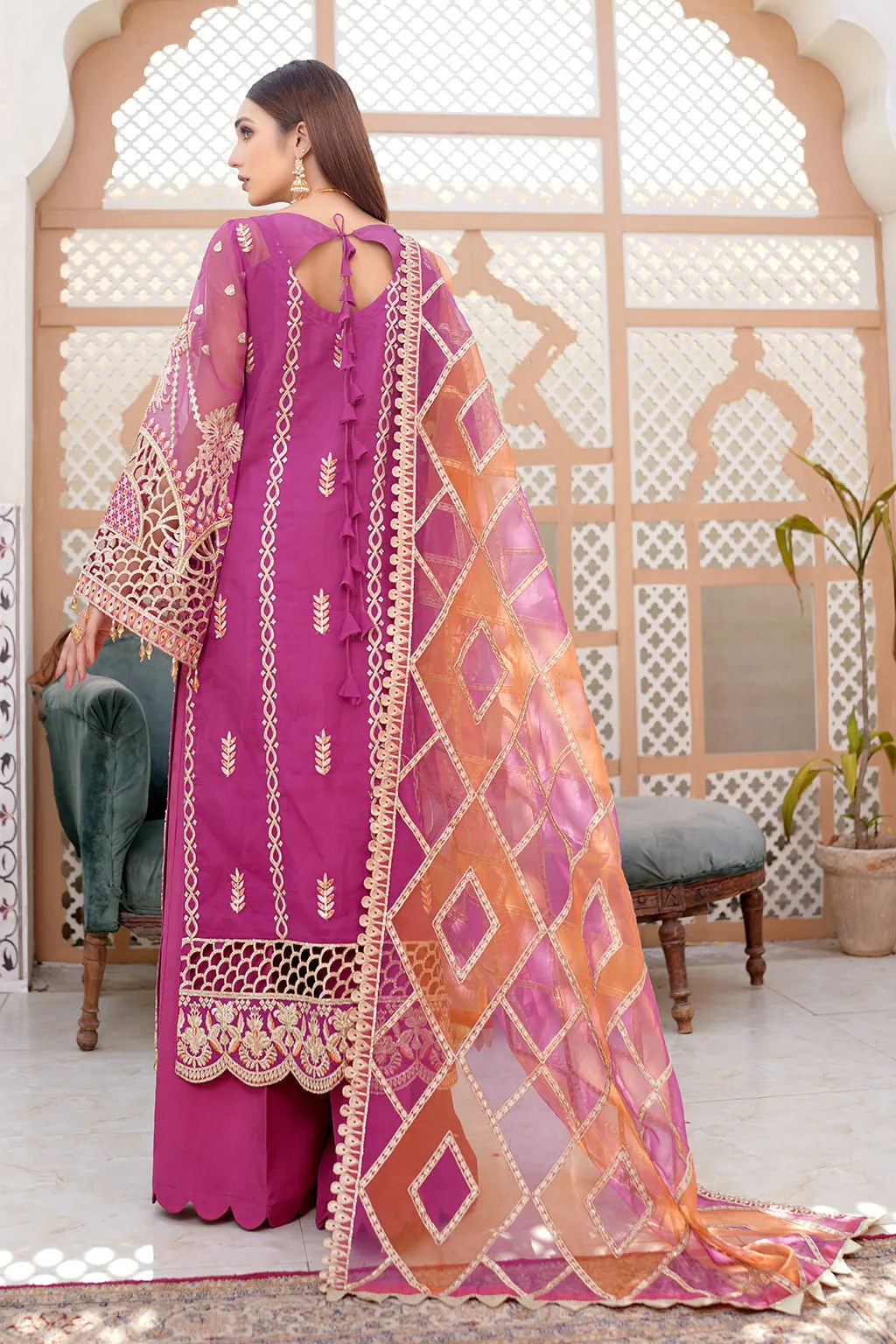 Pink Heavily Embroidered Pakistani Salwar Kameez Party Dress