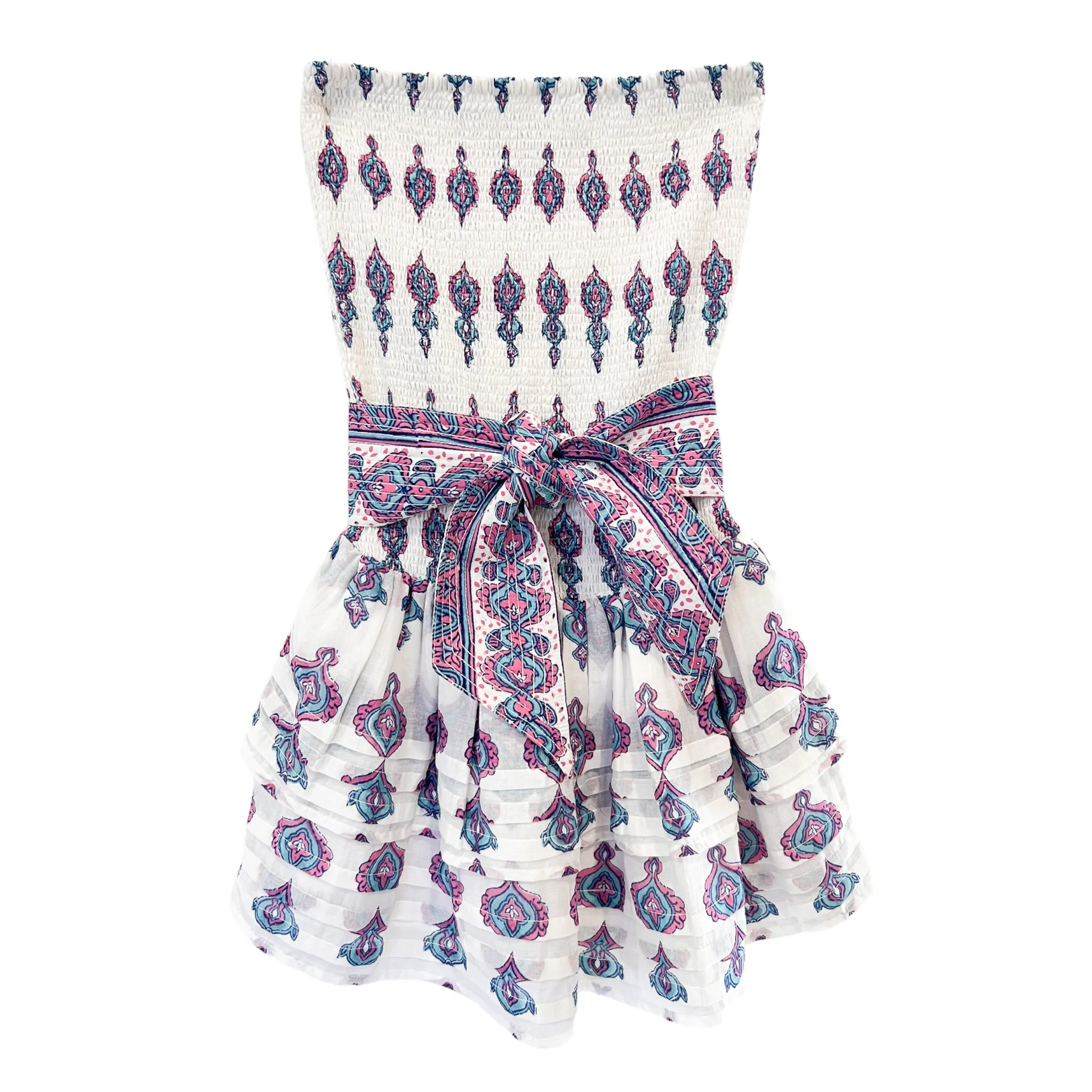 Pleated Smocked Mini Dress