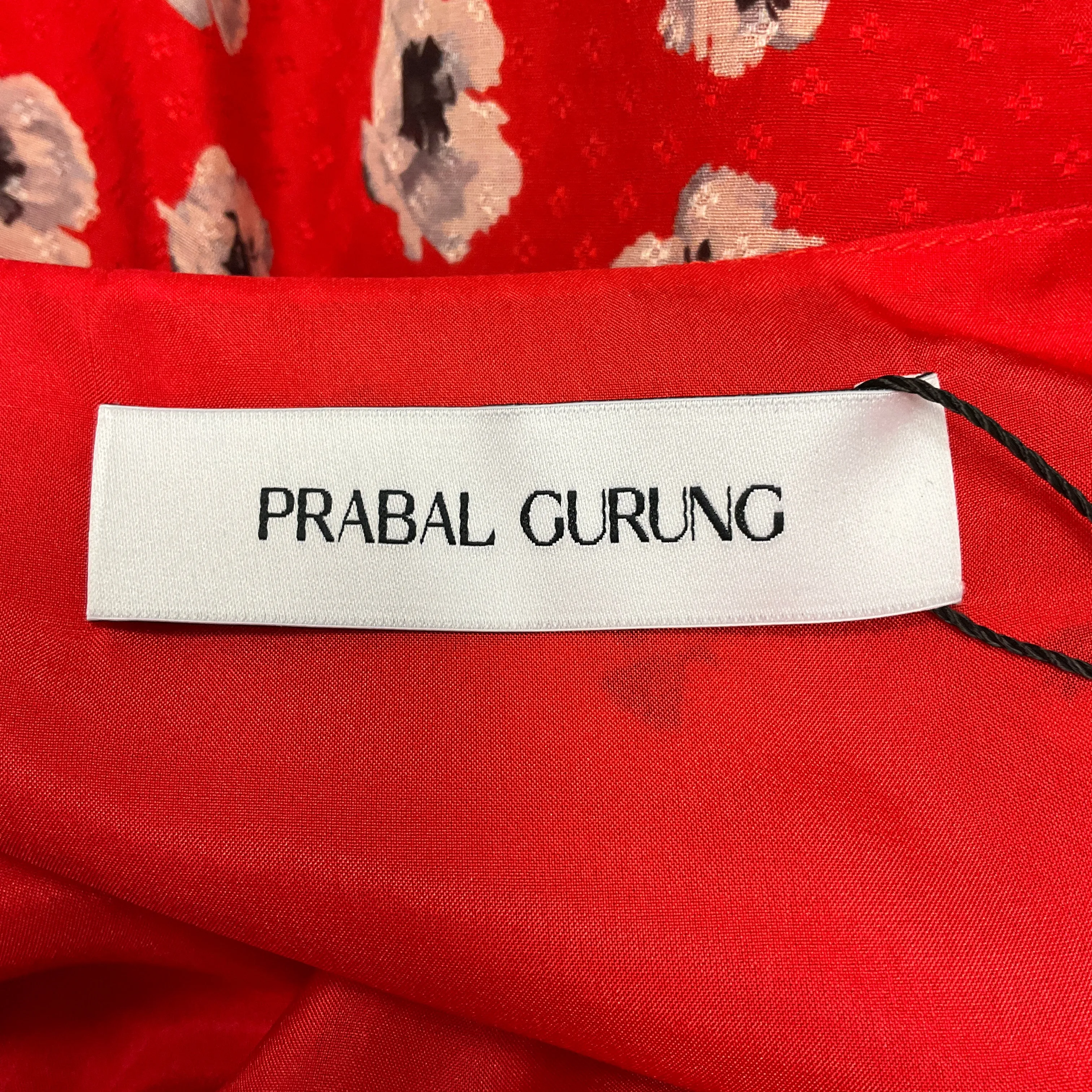 Prabal Gurung Poppy Multi Floral-Print Twisted Flutter-Sleeve Midi Dress