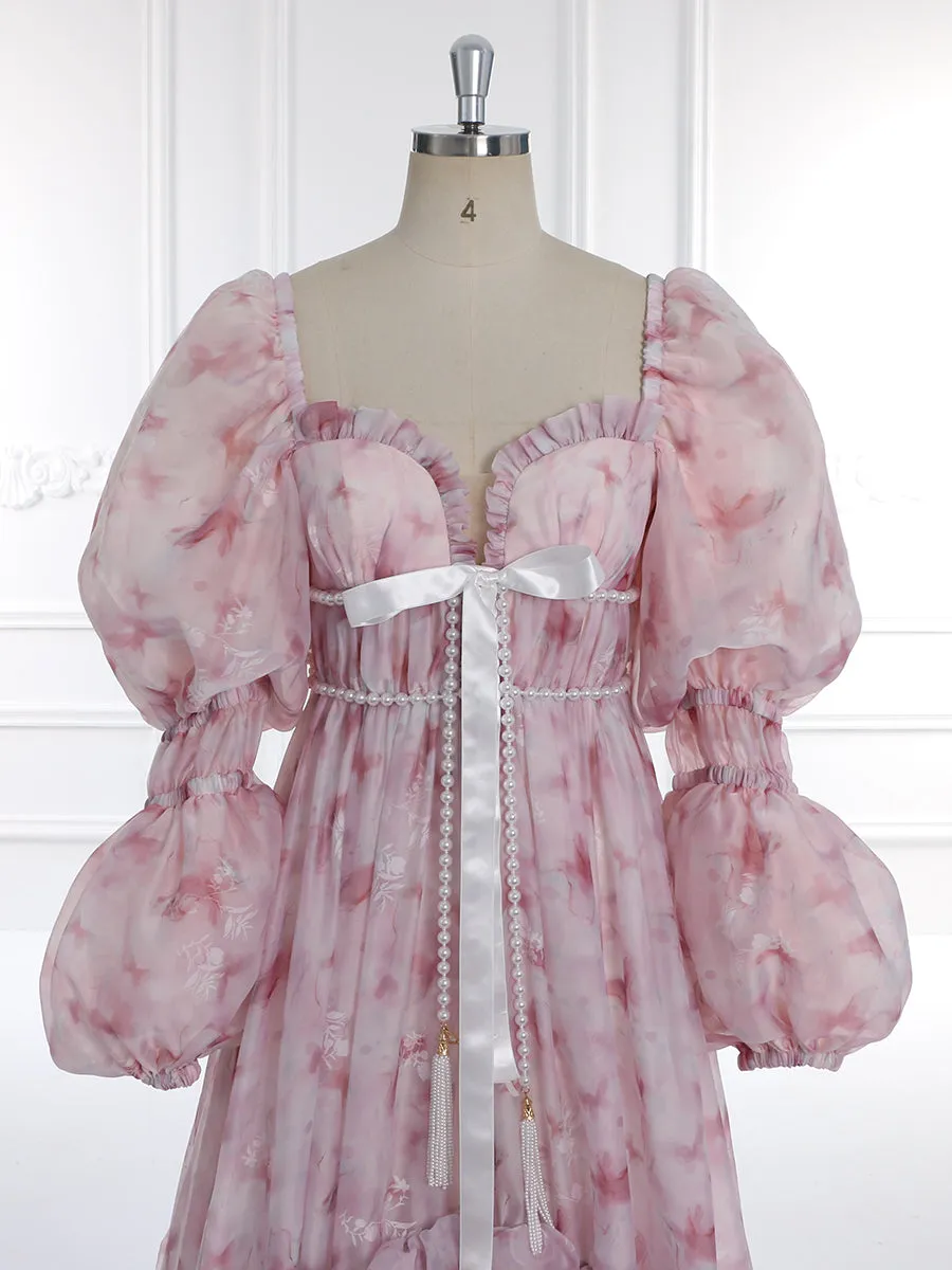 Princess Christmas Holiday Season Gown Colorful Floral Wedding Dresses Photo Shoot Dress YW231114