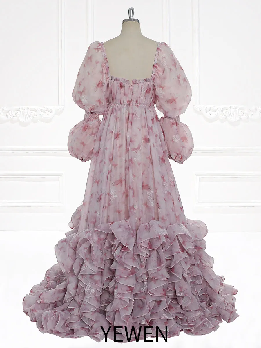 Princess Christmas Holiday Season Gown Colorful Floral Wedding Dresses Photo Shoot Dress YW231114
