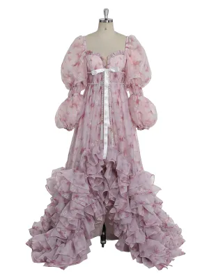 Princess Christmas Holiday Season Gown Colorful Floral Wedding Dresses Photo Shoot Dress YW231114