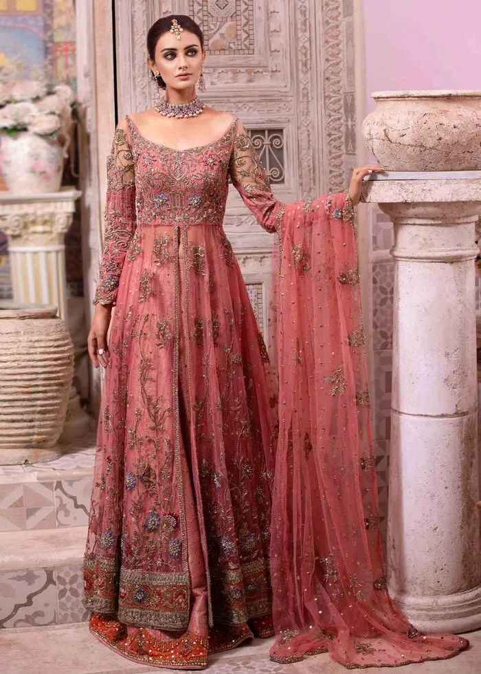 Raw Silk Dresses Pakistani Wedding Wear Frock #WN01