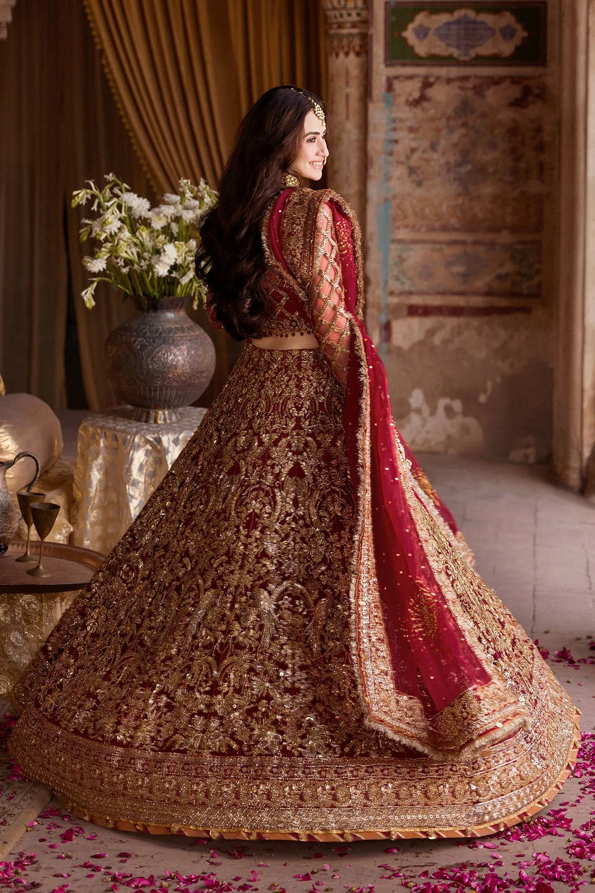 Red Bridal Lehenga and Choli Pakistani Wedding Dress