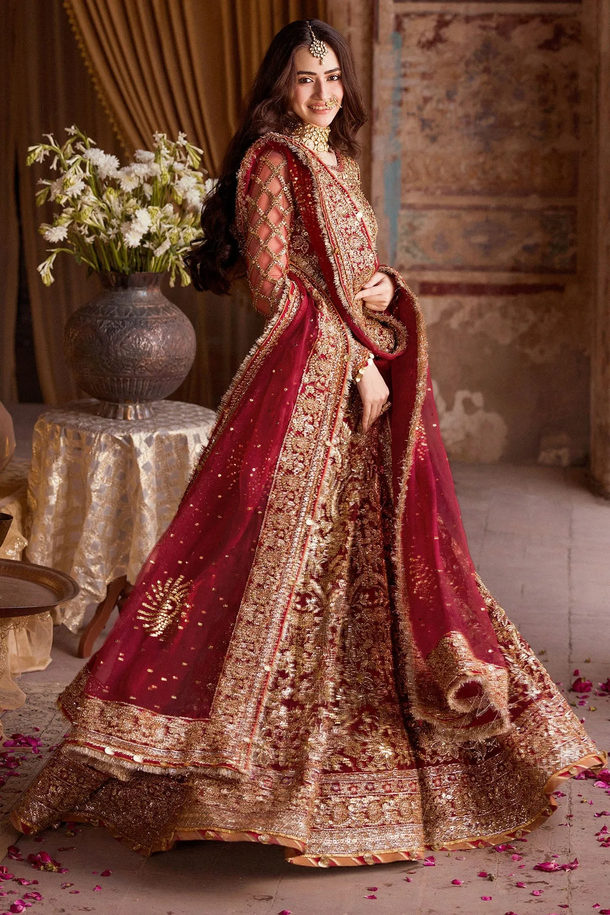 Red Bridal Lehenga and Choli Pakistani Wedding Dress