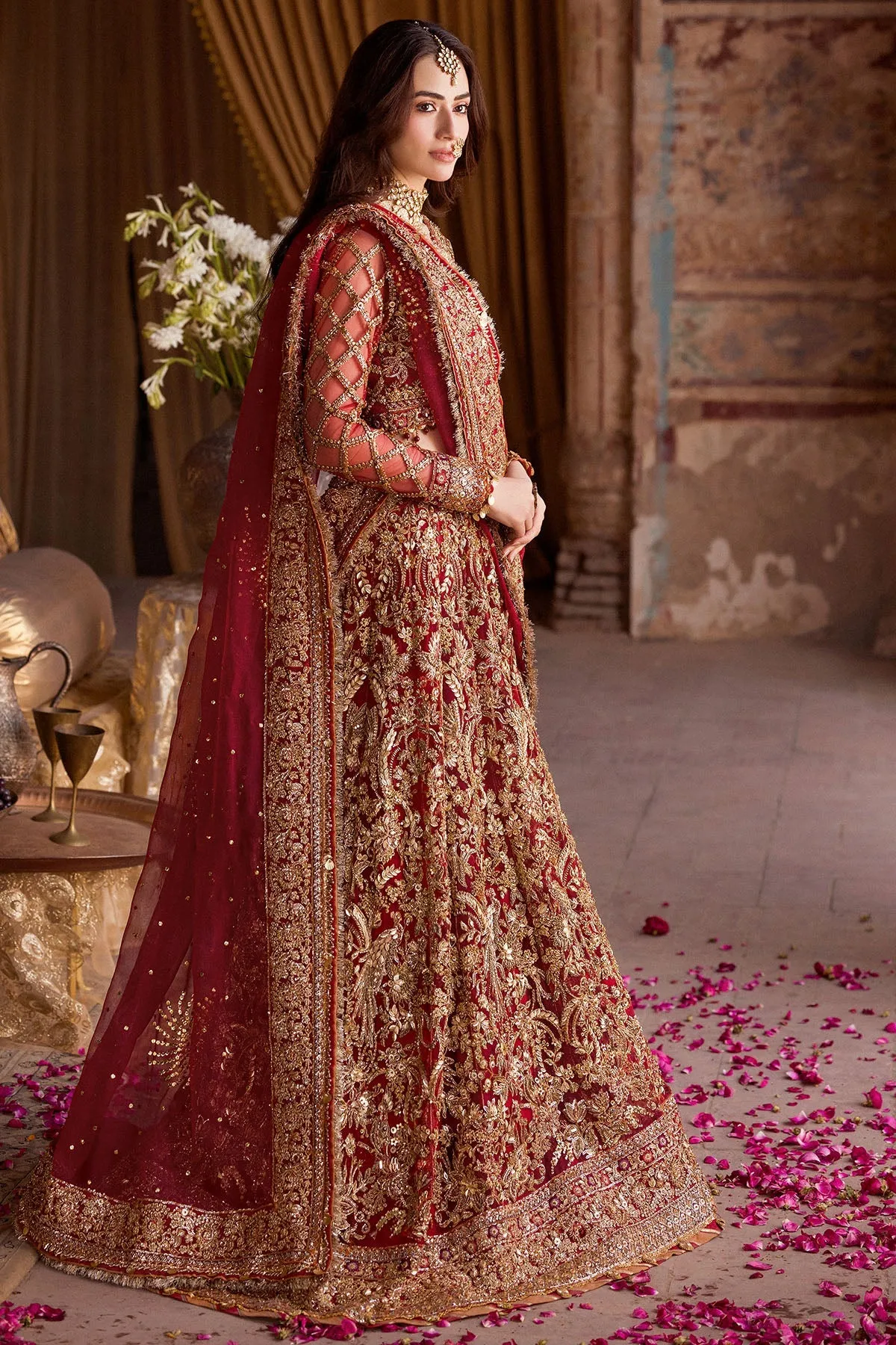 Red Bridal Lehenga and Choli Pakistani Wedding Dress