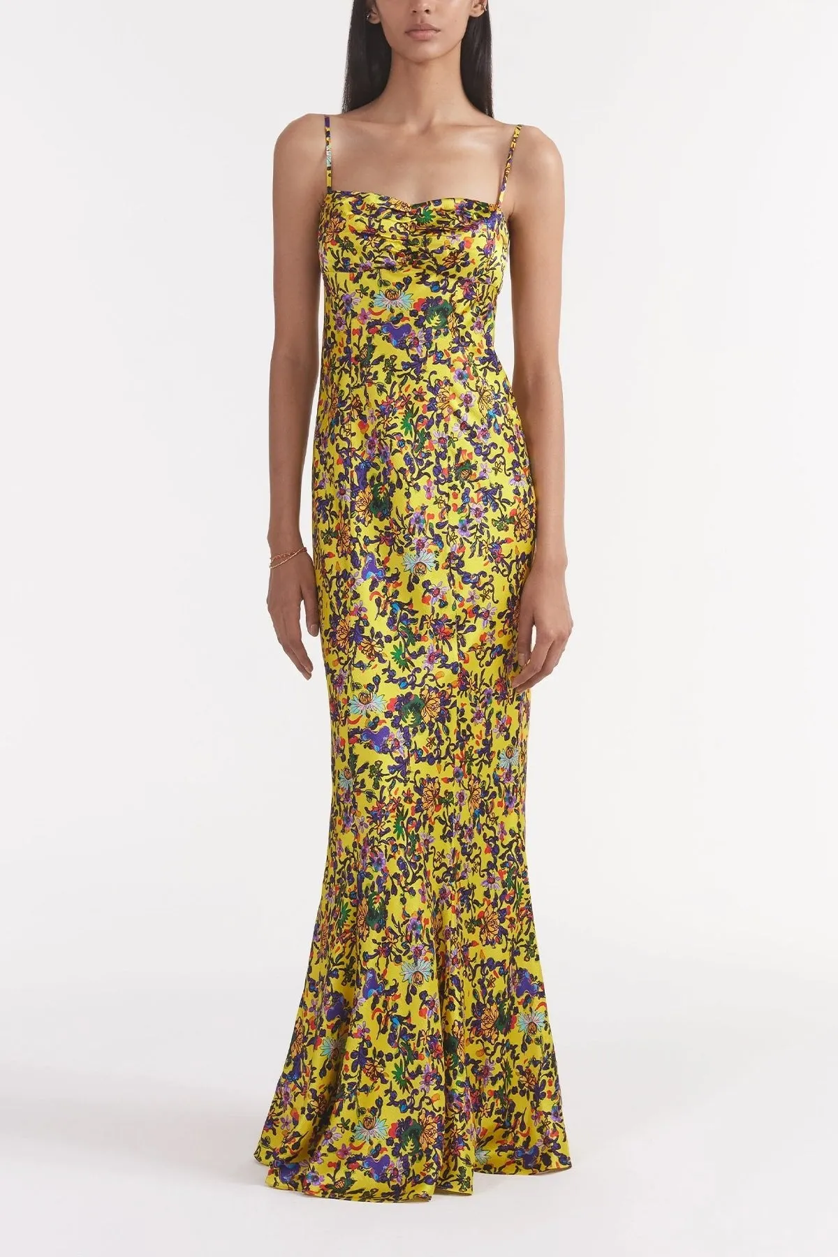 Renee Long Dress in Ornamental Citrine